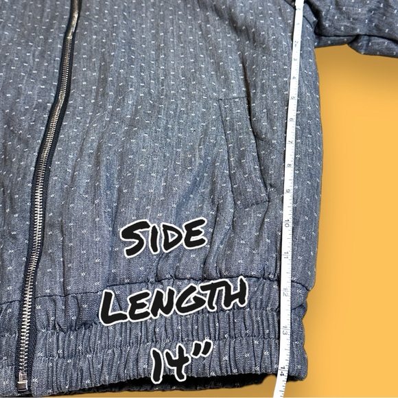 🎉HP🎉 NWT Vernacular Faux Sherpa Lined Quilted Bomber Jacket in Grey. Size S - Picture 6 of 15